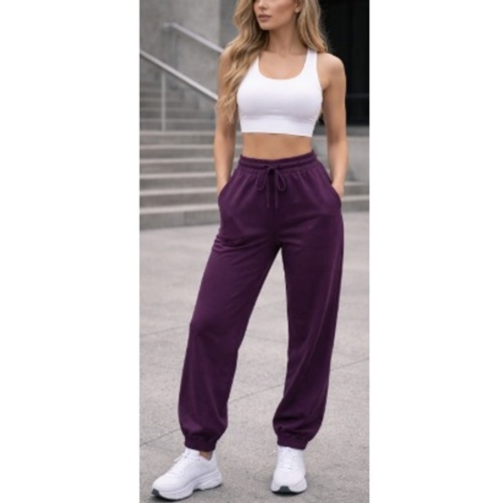 Richer Poorer Women's Blackberry Wine Recycled Fleece Sweatpants Size S NWT